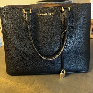 Michael Kors Black Leather Tote Bag